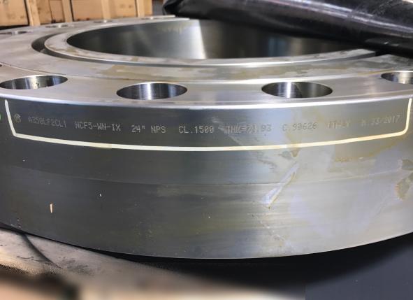 Round steel on wooden platform