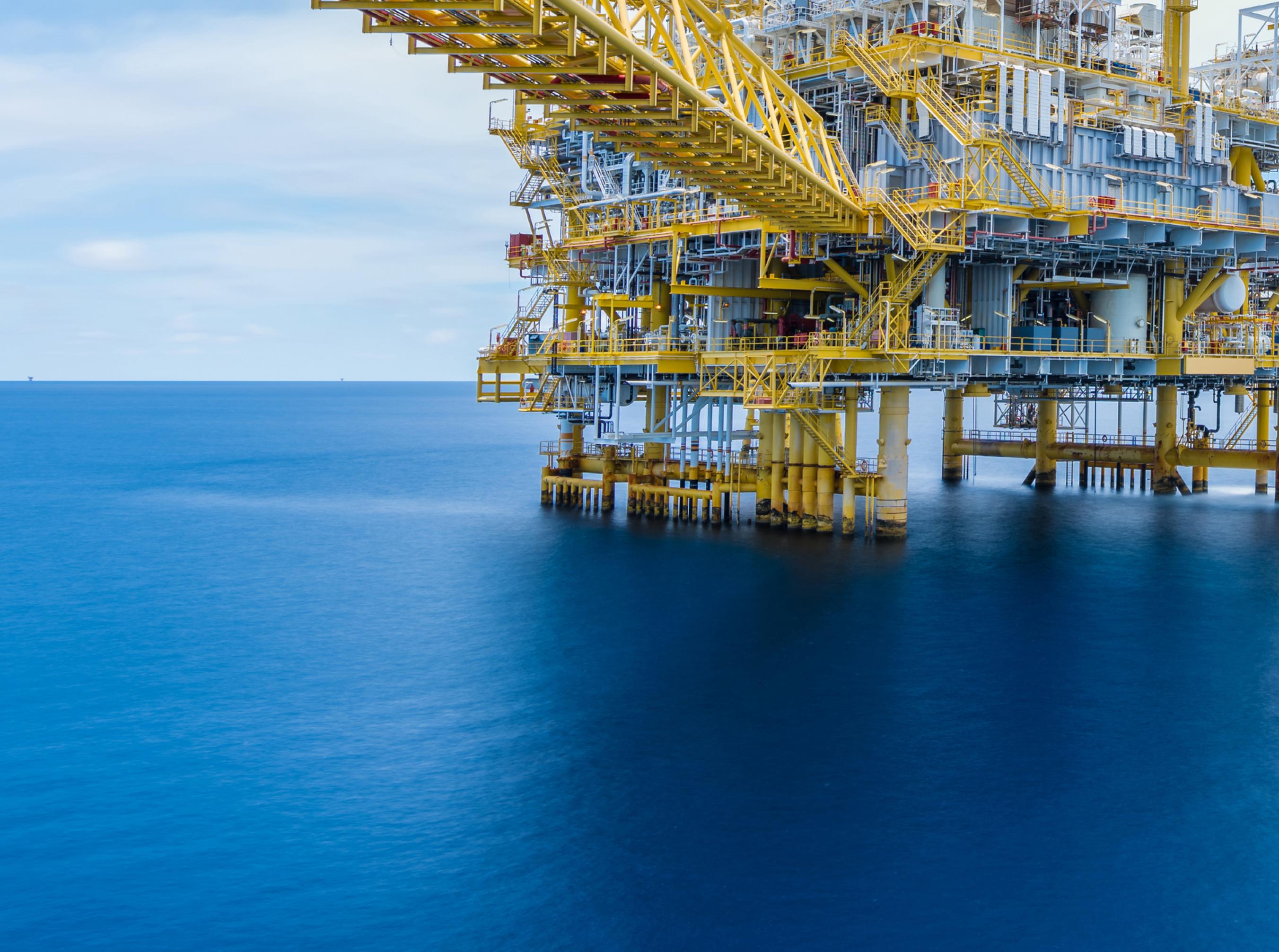 Una plataforma de petróleo y gas en alta mar